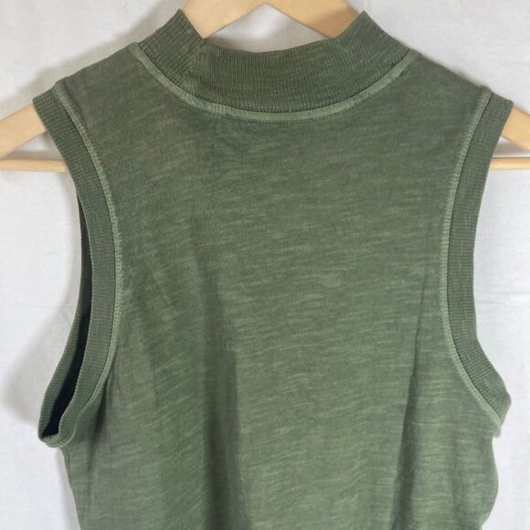 Anthropologie Army Green Center Seam Sleeveless Shell Top Sz XS - Picture 4 of 10